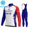 Tenue Cycliste Manches Longues et Collant à Bretelles 2021 Groupama-FDJ Hiver Thermal Fleece N001